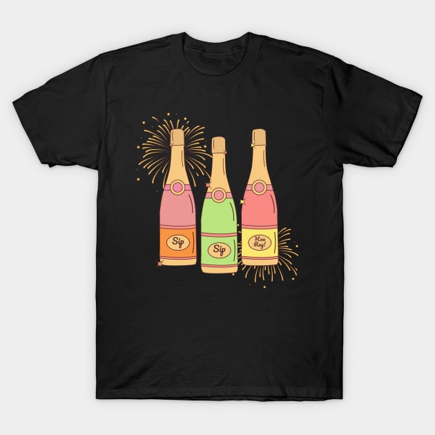 Sip sip Hooray T-Shirt by MZeeDesigns